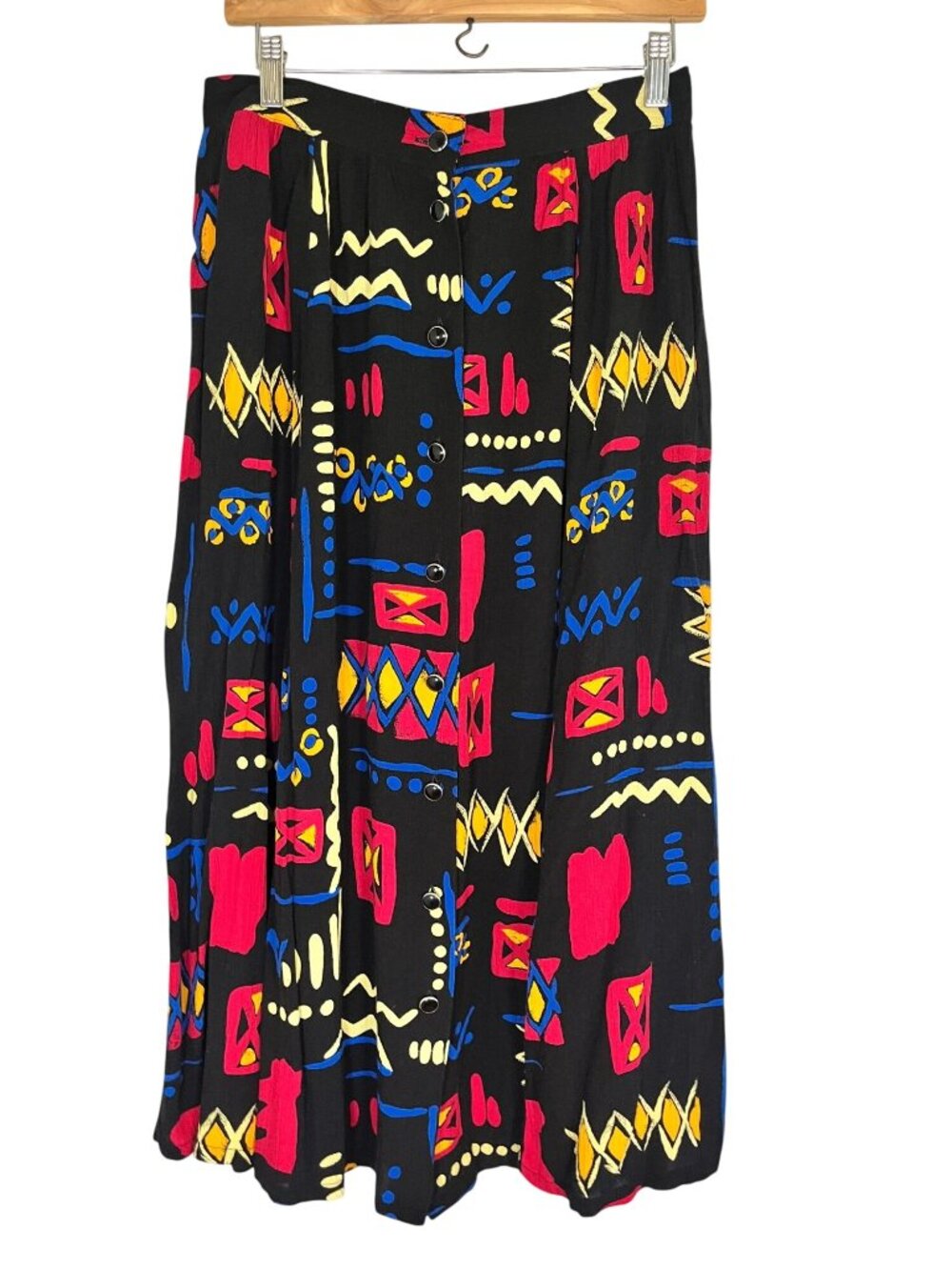 Colorful Aztec Maxi Skirt M Retro Mod‎ Funky Western Cowgirl Tribal